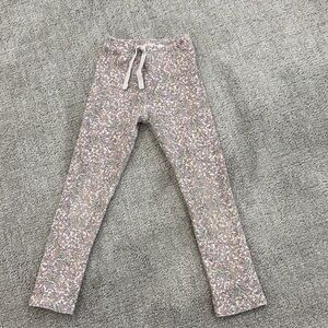 Zara Girls' Pink Floral Ribbed Leggings - 4/5